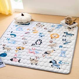 Harmon Wandyer Baby Play Mats for Floor, 71"x59" Extra Thicker Large Soft Cushioning Foam Playmats for Babies, Toddlers, Non Slip Foldable Washable Play Mat for Playpen & Floor (Animals & Letters)