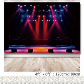 Rcoaror Theater Stage Photography Background Spotlight Backdrop Concert Live Photoshoot Backgrounds Drama Music Show Superstar Carnival Band Musicians Night Scenic Party Supplies 71X47inch