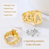 GOLDCHIC JEWELRY Letter Ring Copper Women's Open Adjustable Stackable Ring