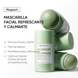 SKINTIFIC Mascarilla Facial en Barra de Mugwort para Limpieza Profunda, Stick de Arcilla Purificante con Mugwort para Puntos Negros, Skin Care Coreano