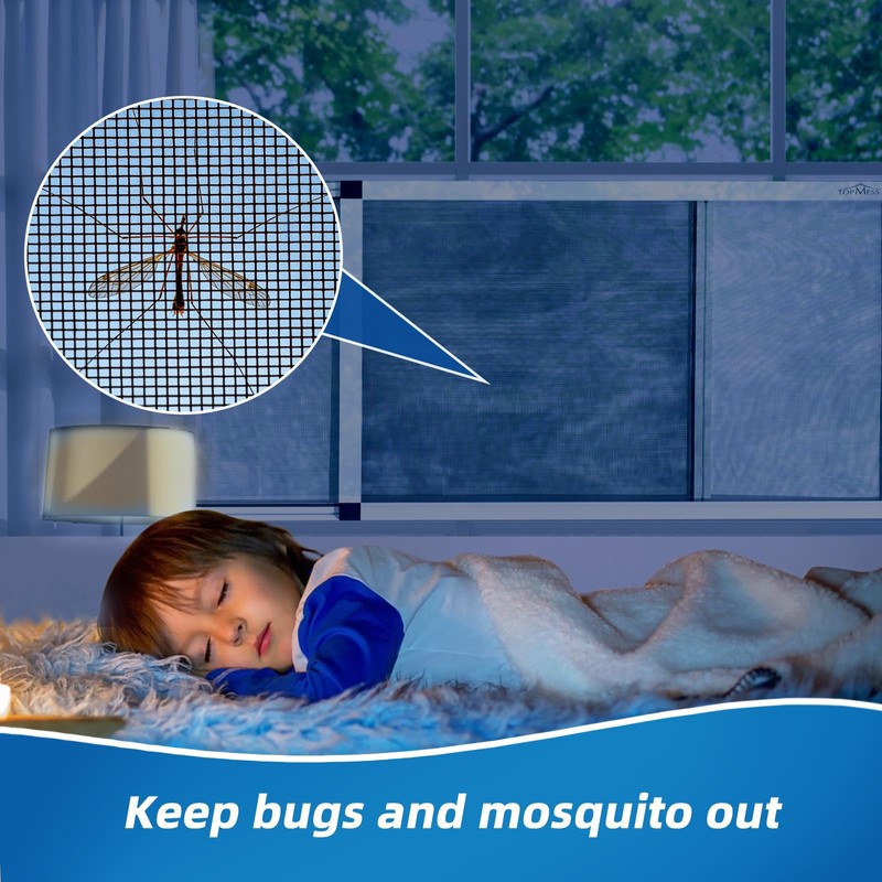 Topmess Expandable Adjustable Window Screen, 304 Stainless Steel mesh Window