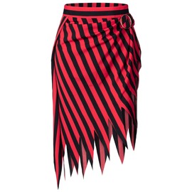 Irtysh Pirat Open Design Skirt Dress Pirate Head Scarf Hat Pirate Bandana Accessories Cosplay Costume For Men Women(red+black L)