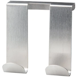 Fackelmann Double Door Hook Square 4x3,5in of Stainless Steel, Stainless-Steel, Silver, 9.5 x 9 x 2.5 cm