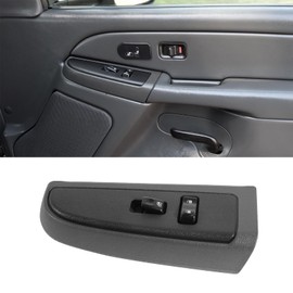 Front Passenger Window Switch with Dark Gray Bezel Compatible with Silverado & Sierra & Avalanche 2003-2006 Replacement for 19115820 Power Button Control for Standard Cab Pickup & Crew Cab & Truck