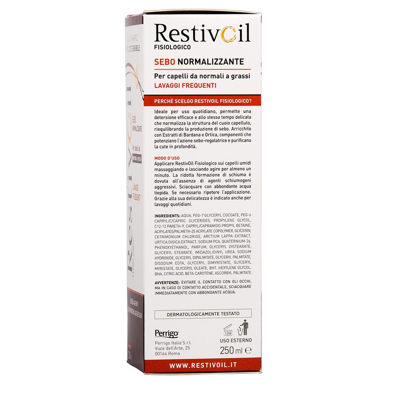 Restivoil Physiological Sebonormalising Oil Shampoo for Sensitive Skin and for