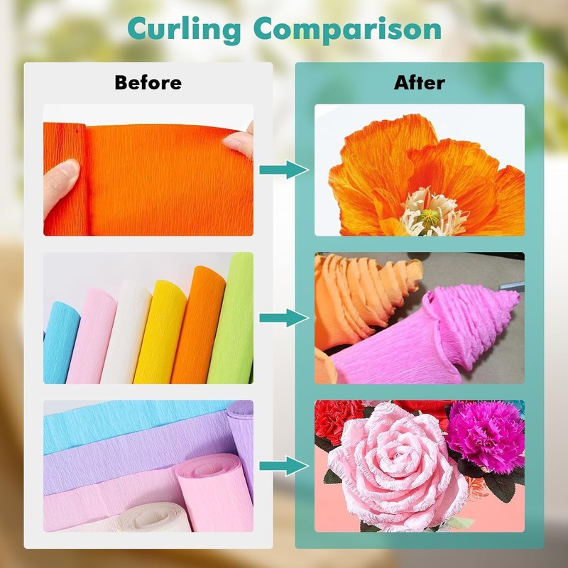 YJINGRUI Flower Crimp, Wave Crimp Crepe Paper, Lace Tools, Flower