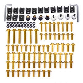 AnXin Motorcycle Fairing Bolt Kit 116pcs Fasteners Screws CNC Universal for GSXR 600 750 1000 YZF R6 R3 R1 SV650 ZX6R ZX10R ZX14 EX300 EX650R CBR600RR CBR1000RR CBR1100XX Gold