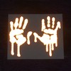 customTAYLOR33 High Intensity Grade Reflective Bloody/Dripping Hands Decals for Helmets,