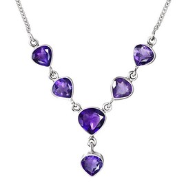 Franki Baker Pretty Sterling Silver & Natural Amethyst Gemstone Necklace. Length 42cms