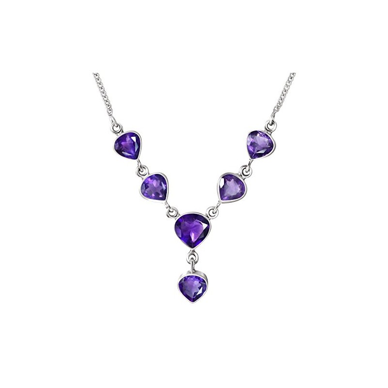 Franki Baker Pretty Sterling Silver & Natural Amethyst Gemstone Necklace.
