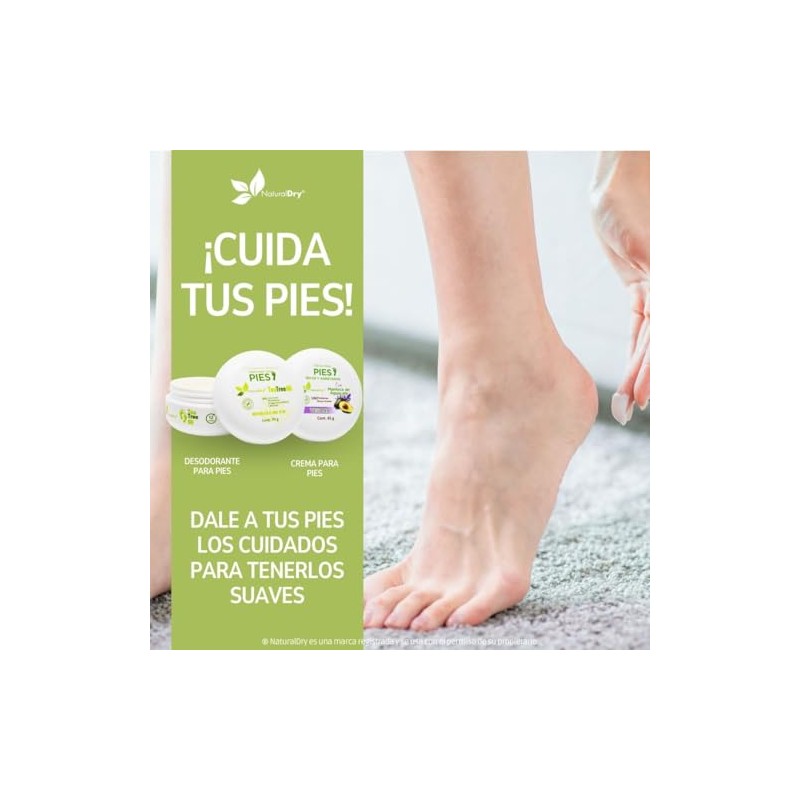 NaturalDry - Desodorante de Pies con crema de pies