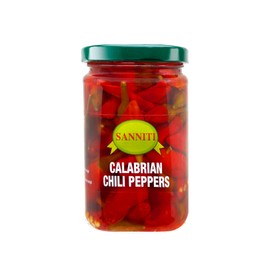 Sanniti Calabrian Chili Peppers | Italian Hot Long Chili Peppers | Perfect for Sandwiches, Salads, Pasta Sauces & More | 10 ounce Jar