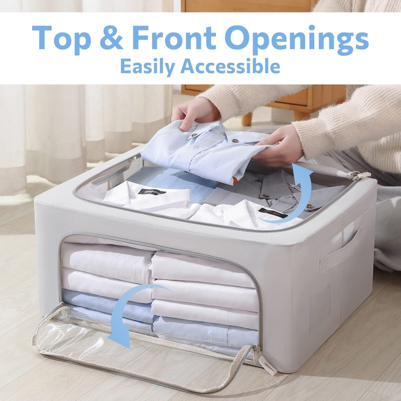 CYhom 3Pack Frame Storage Box - Clothes Storage Bin Bags