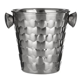 Premier Housewares 507555 Honey Bee Ice Bucket with Handles, Stainless Steel - Silver , 14 x 17 x 14 cm