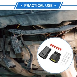 VekAuto 3 Pin Engine Exhaust Air Pressure Sensor Connector Plug Kit Compatible for Hyundai, Waterproof 1.8mm Series Plastic Black Male Female Wire Terminal