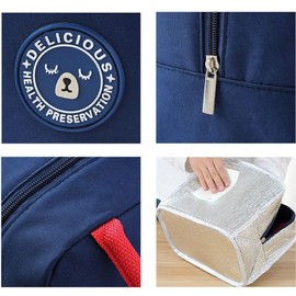 Elionless Insulated Lunch Bag, Portable Thermal Lunch Bags Cooler Bag Lunch Box Organizer Tote Bag for Women Adults Kids Girls Work School Picnic Camping Travel (Y Navy)