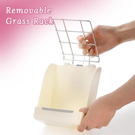 GUDAJIN 2-Piece Set of Rabbit and Guinea Pig Hay Feeders, Rabbit Hay Rack, Plastic Food Bowl, Hay Food Box, Small Animal Feeder for Rabbits, Guinea Pigs, Chinchillas