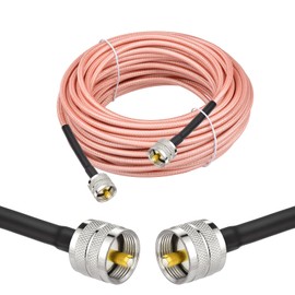 Superbat CB Radio Coax Cable 50ft RG142 Coax Cable with UHF PL259 to PL 259 Coax Connectors 50 Ohm for CB Radio Antenna Analyzer Dummy Load SWR Meter Ham Radio