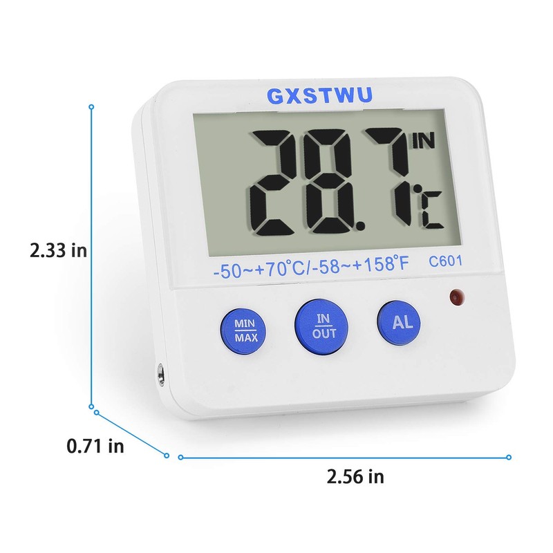Fridge Freezer Thermometer Max/Min Memory GXSTWU High & Low Temperature