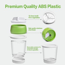 Spiral Vegetable Cutter, Compact, Robust Spiral Cutter, Kitchen Aid with Multiple Shapes, for Carrots, Cucumbers, Zucchini (2)