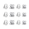 Pack of 12 925 Sterling Silver Stud Clasps, TUIOLUI Flat