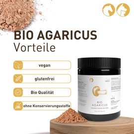 Pilze Wohlrab Agaricus Powder Organic for Animals 100 g Agaricus Blazei Murill Mushroom Powder Vital Mushrooms Dosage for Animals Highest Organic Quality 1 Tin