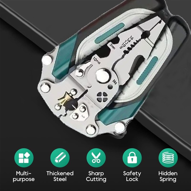 Zalizr 18 in 1 Foldable Wire Stripper, Multifunctional Electrical Pliers