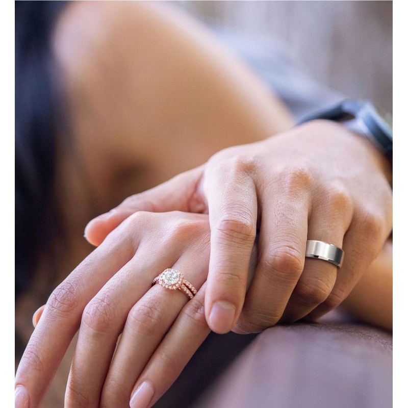 TIGRADE Titanium Rings 4MM 6MM 8MM 10MM Wedding Band in