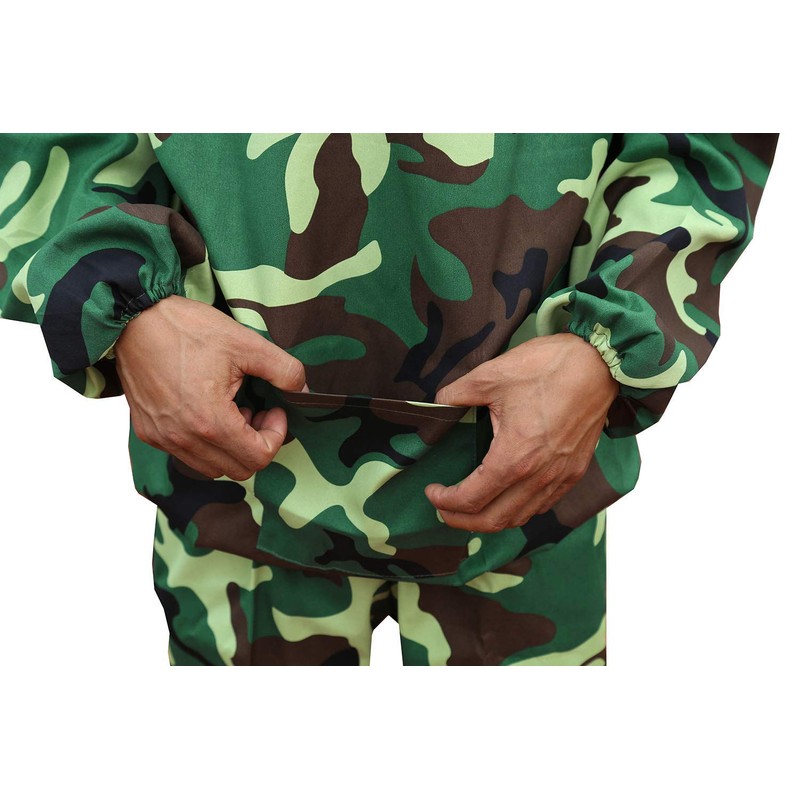 Beekeeping Clothes Jacket and Suit with Veil Hood, Front Zip,