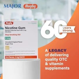 RUGBY LABORATORIES Rugby Sugar Free Nicotine Polacrilex Original Flavor
