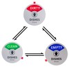 Kichwit Clean Dirty Dishwasher Magnet with The 3rd Option “Empty”,