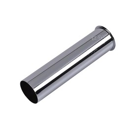 EZ-FLUID Heavy Duty 1-1/2" x 12" Flanged Sink Tailpiece Commercial Grade 17GA Chrome Brass Tubular For Kitchen Under Sink Strainer Plumbing Drain Pipe (More Sizes)