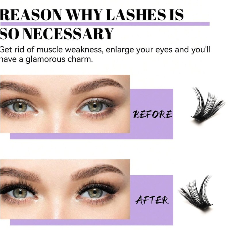 Fluffy Eyelash Extension Kit 320pcs Lash Clusters D Curl 9-16mm