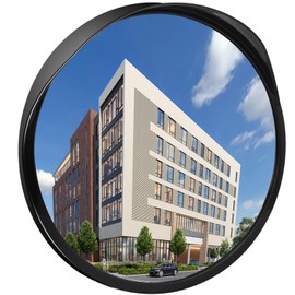 Driveway Mirror 𝟭𝟴" 𝗦𝗲𝗰𝘂𝗿𝗶𝘁𝘆 𝗠𝗶𝗿𝗿𝗼𝗿𝘀 𝗢𝘂𝘁𝗱𝗼𝗼𝗿, Blind Spot Convex Mirror with Adjustable Fixing Bracket, Wide Angle Clear View For Garage Home Parking Factory Office By Hydencamm