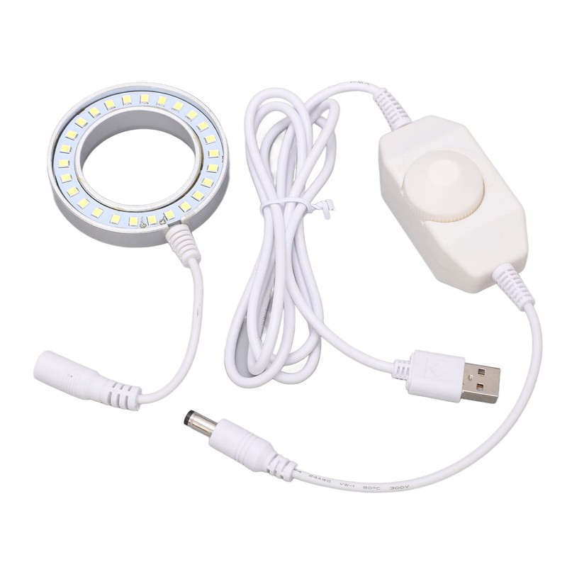 LED Ring Light Adjustable for Stereo Microscope Industrial Camera Imaging