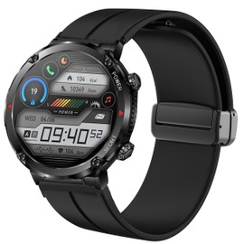 Compatible with ALPHAGEAR Smartwatch Bands, 22mm Quick Release Silicone Sport Strap Replacement Watchband Compatible with ALPHAGEAR Bravo II, Bravo XL, Bravo XL 2, Raptor, Commander, Juliet Smartwatch (Black, 24mm size band)