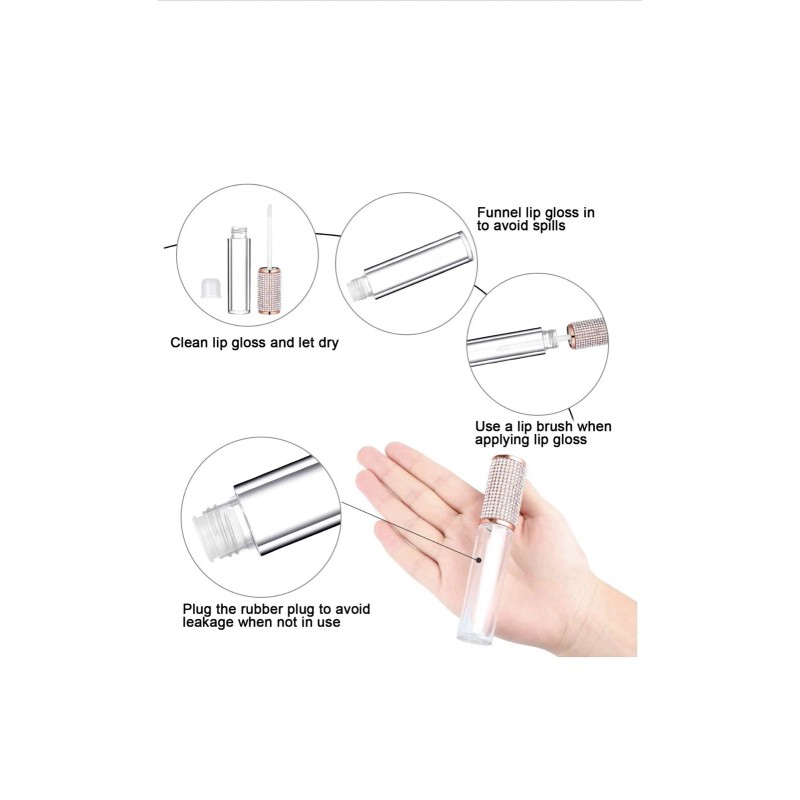 LotFancy Lip Gloss Balm Tubes Refillable Empty Soft Clear Cosmetic