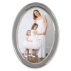 4x6 Silver Metal Oval Picture Frame - Bead Border Design