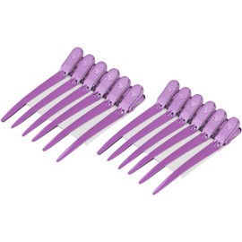 Pinzas para el Cabello, 12pcs / Box Hair Styling Clips Hairdressing Salon Seccionar Horquillas para Styling, 6 Colores Clips Para El Pelo Profesional Acero Material Seccionamiento Pinza de Cabello(morado)