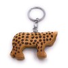 H-Customs Leopard Africa Animal Wood Elegant Handmade Keyring Pendant