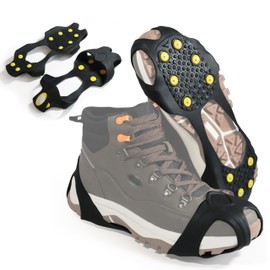 Anti-Slip Winter Ice Cleats for Walking/Hiking on Ice and Snow with Reflective Heel, StayON Design (X-Large)