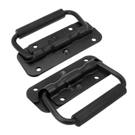Sscon 3" x 1" Spring Loaded Pull Handles Black Tool Box Handles Trunk Surface Mounted Pull Handles with 13mm Thickness PVC Grip (2 Packs)