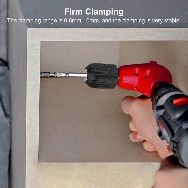 Drill Chuck Keyless 90 Degree 9.3mm Round Handle 0.8‑10mm Clamping