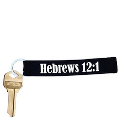 Christian Bible Verse Hebrews 12:1 Wristlet Lanyard Keychain