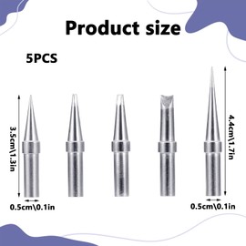 Pack of 5 ET Soldering Tips, ETS ETA ETB ETT ETD Replacement Soldering Tips Set, Soldering Iron Tip Welding Pen Nozzle, ET Soldering Tip Replacement for Weller WES51 WESD51 WE1010NA PES51, for