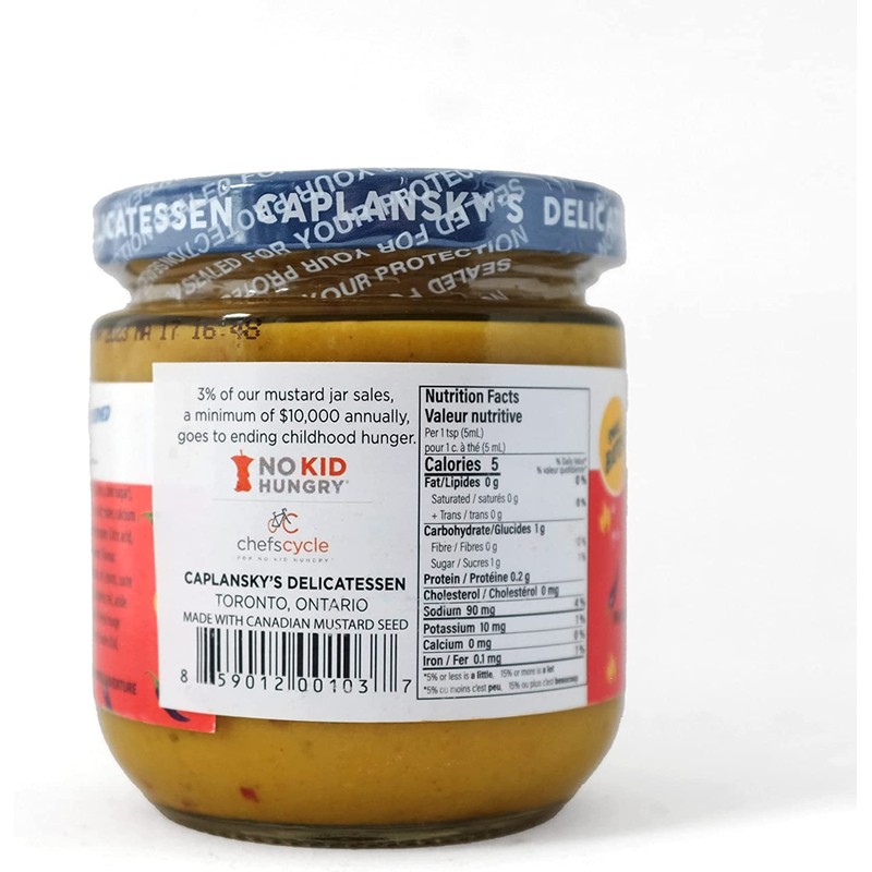 Caplansky’s Deli Mustard - Spicy - Kosher, Vegan, Non GMO,