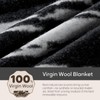 Molithe 100% Wool Blanket, 48" x 62", Warm, Thick, Washable,