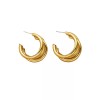 Unbranded 18ct Gold-Plated Triple Layer C-Shape Half Hoop Stud Earrings