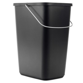 KADAX Lidless Bin with Movable Metal Handle, Robust Waste Bin, Waste Bin, Waste Bin, Plastic Bin, Waste Bin (Black 12L)