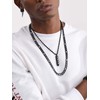 Men 3.8mm Chain Black Twisted Rope Chain Necklace, 20"